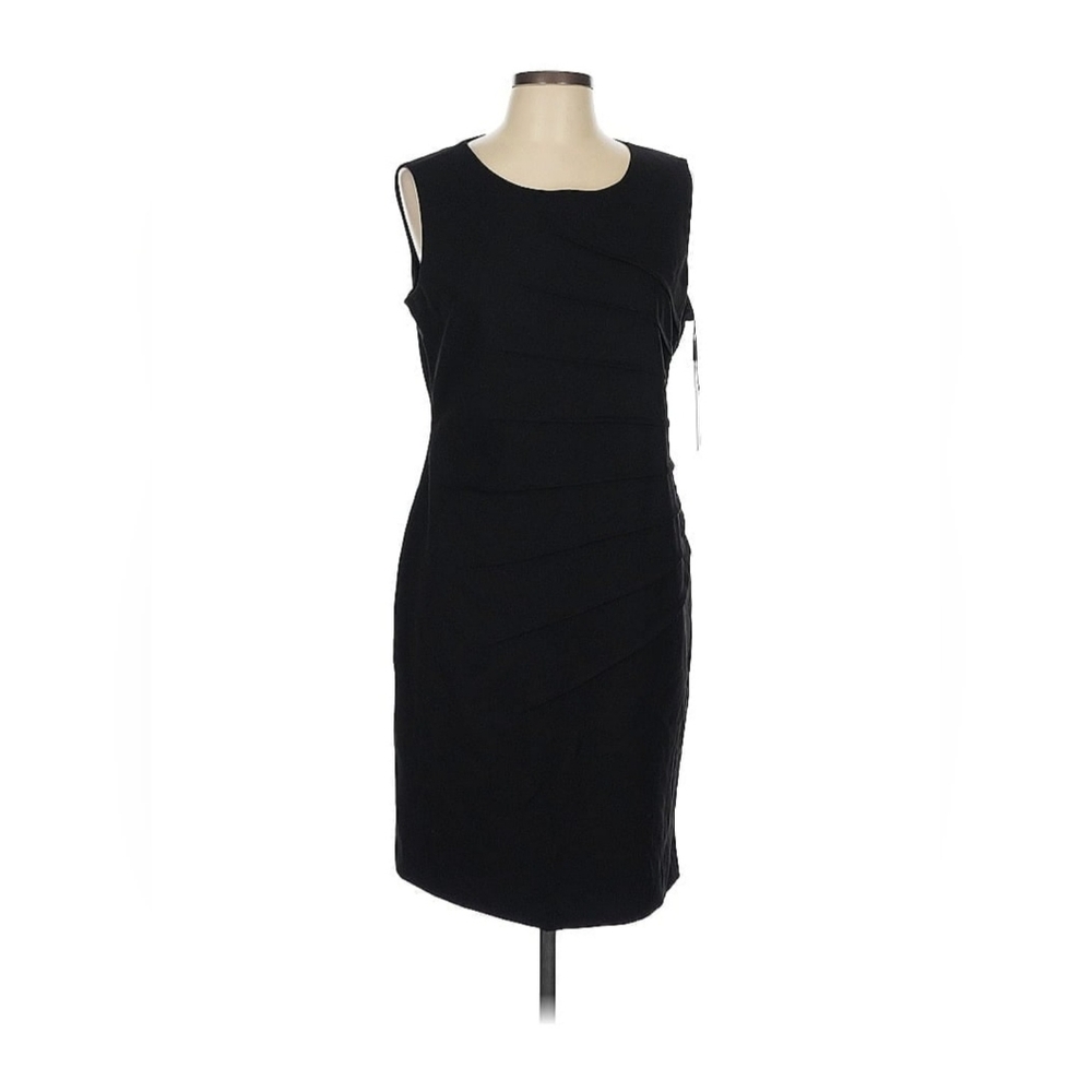 Calvin Klein Classic Sleeveless Black Sheath Dress Size 12 Petite